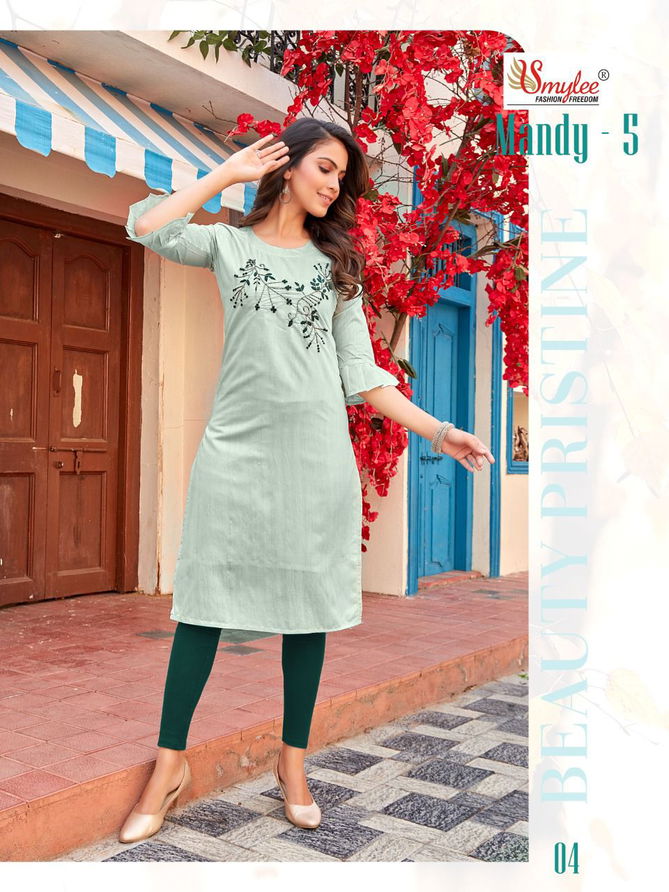 Smylee Mandy 5 Stylish Designer Ethnic Wear Heavy Silk Designer Kurti Collection